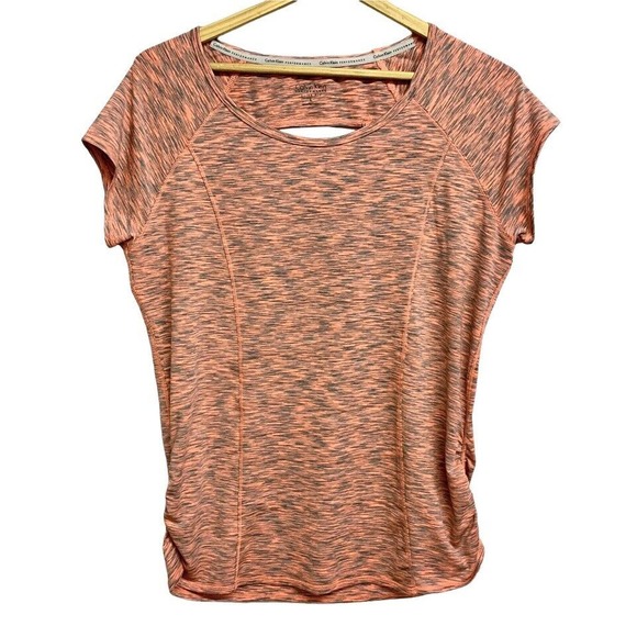 Calvin Klein Performance Quick Dry Space Dye Activewear Short Sleeve Top Size L - Picture 1 of 6